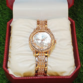 High-End Designer Watch for Women – Full Gold with Diamond Shine